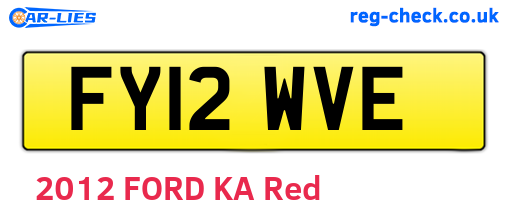FY12WVE are the vehicle registration plates.