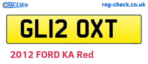 GL12OXT are the vehicle registration plates.