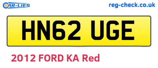HN62UGE are the vehicle registration plates.