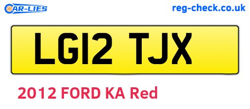 LG12TJX are the vehicle registration plates.
