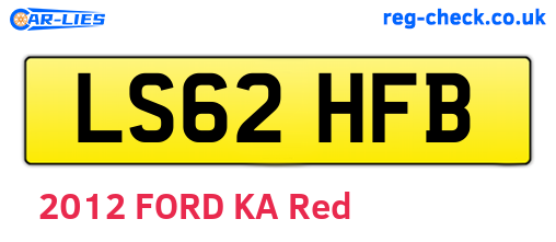 LS62HFB are the vehicle registration plates.