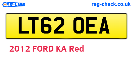 LT62OEA are the vehicle registration plates.