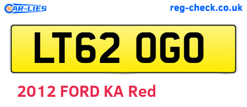 LT62OGO are the vehicle registration plates.