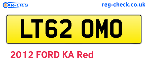 LT62OMO are the vehicle registration plates.