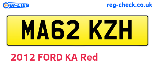 MA62KZH are the vehicle registration plates.