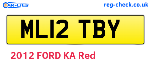 ML12TBY are the vehicle registration plates.