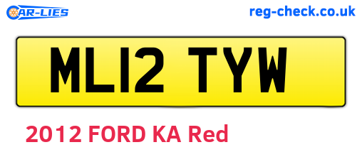 ML12TYW are the vehicle registration plates.