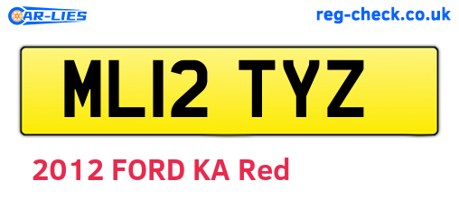 ML12TYZ are the vehicle registration plates.