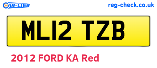 ML12TZB are the vehicle registration plates.