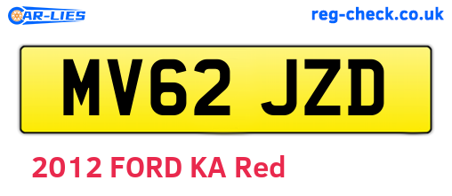 MV62JZD are the vehicle registration plates.