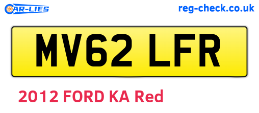 MV62LFR are the vehicle registration plates.
