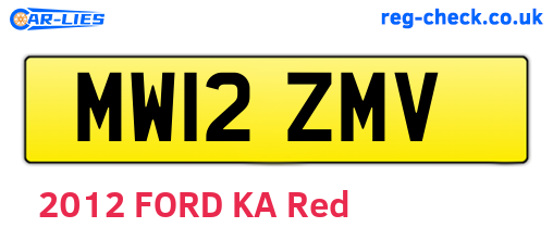 MW12ZMV are the vehicle registration plates.