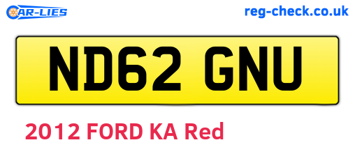 ND62GNU are the vehicle registration plates.