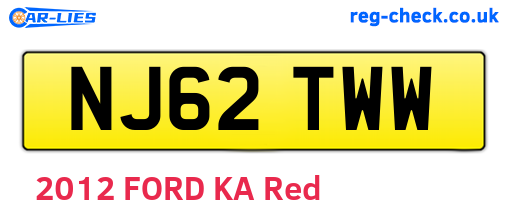 NJ62TWW are the vehicle registration plates.