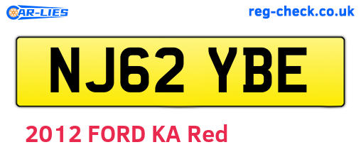 NJ62YBE are the vehicle registration plates.
