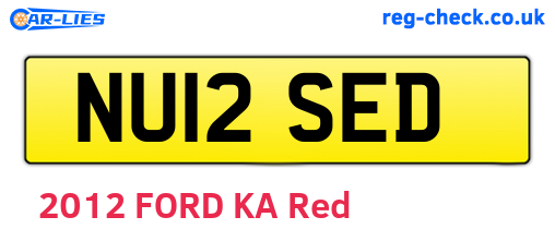 NU12SED are the vehicle registration plates.