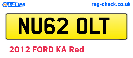 NU62OLT are the vehicle registration plates.