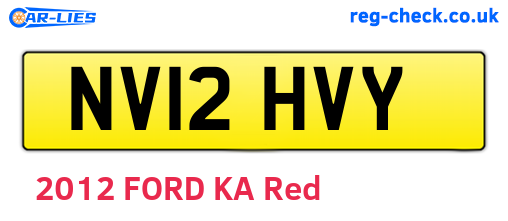 NV12HVY are the vehicle registration plates.