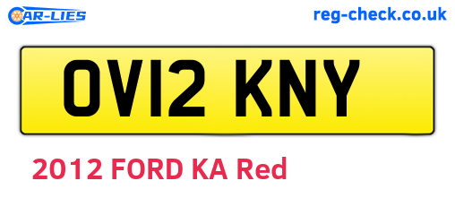 OV12KNY are the vehicle registration plates.