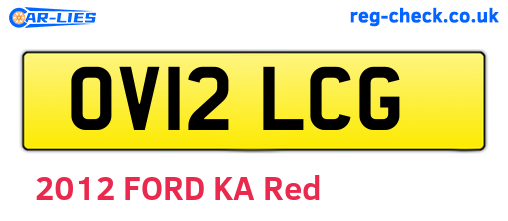 OV12LCG are the vehicle registration plates.