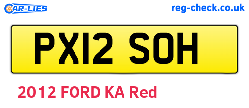 PX12SOH are the vehicle registration plates.