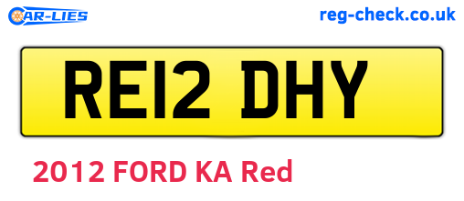 RE12DHY are the vehicle registration plates.