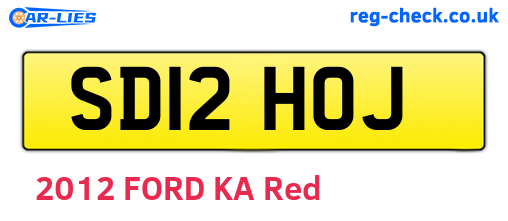 SD12HOJ are the vehicle registration plates.