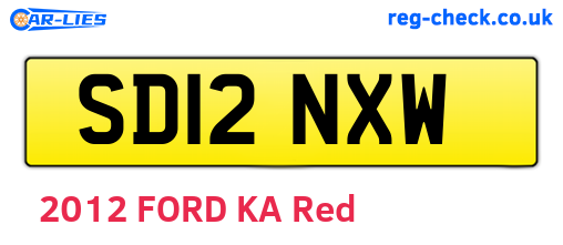 SD12NXW are the vehicle registration plates.