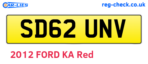 SD62UNV are the vehicle registration plates.