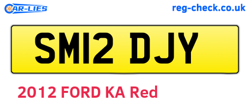 SM12DJY are the vehicle registration plates.