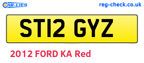 ST12GYZ are the vehicle registration plates.