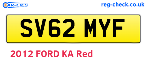 SV62MYF are the vehicle registration plates.
