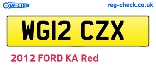 WG12CZX are the vehicle registration plates.
