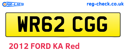 WR62CGG are the vehicle registration plates.