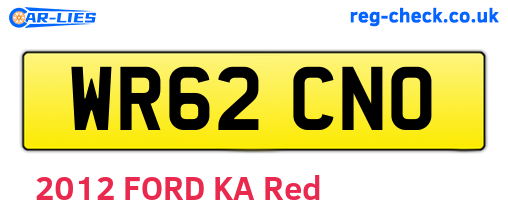 WR62CNO are the vehicle registration plates.