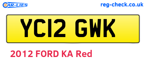 YC12GWK are the vehicle registration plates.