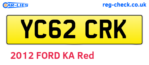 YC62CRK are the vehicle registration plates.