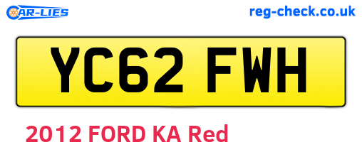 YC62FWH are the vehicle registration plates.
