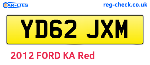YD62JXM are the vehicle registration plates.