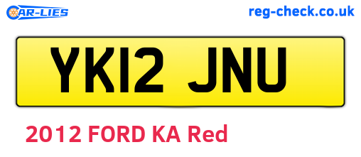 YK12JNU are the vehicle registration plates.