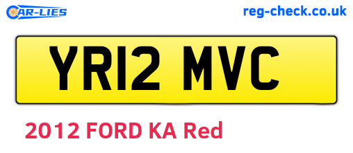 YR12MVC are the vehicle registration plates.
