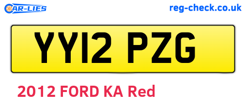 YY12PZG are the vehicle registration plates.