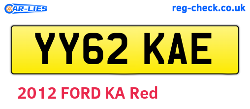 YY62KAE are the vehicle registration plates.