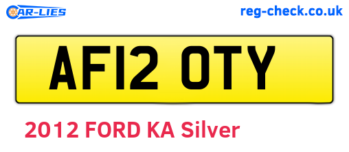 AF12OTY are the vehicle registration plates.