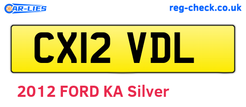 CX12VDL are the vehicle registration plates.