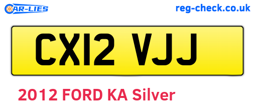 CX12VJJ are the vehicle registration plates.