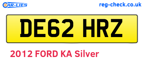 DE62HRZ are the vehicle registration plates.