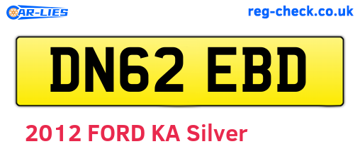 DN62EBD are the vehicle registration plates.