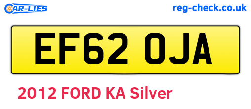 EF62OJA are the vehicle registration plates.