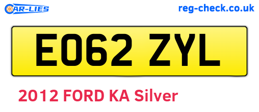 EO62ZYL are the vehicle registration plates.